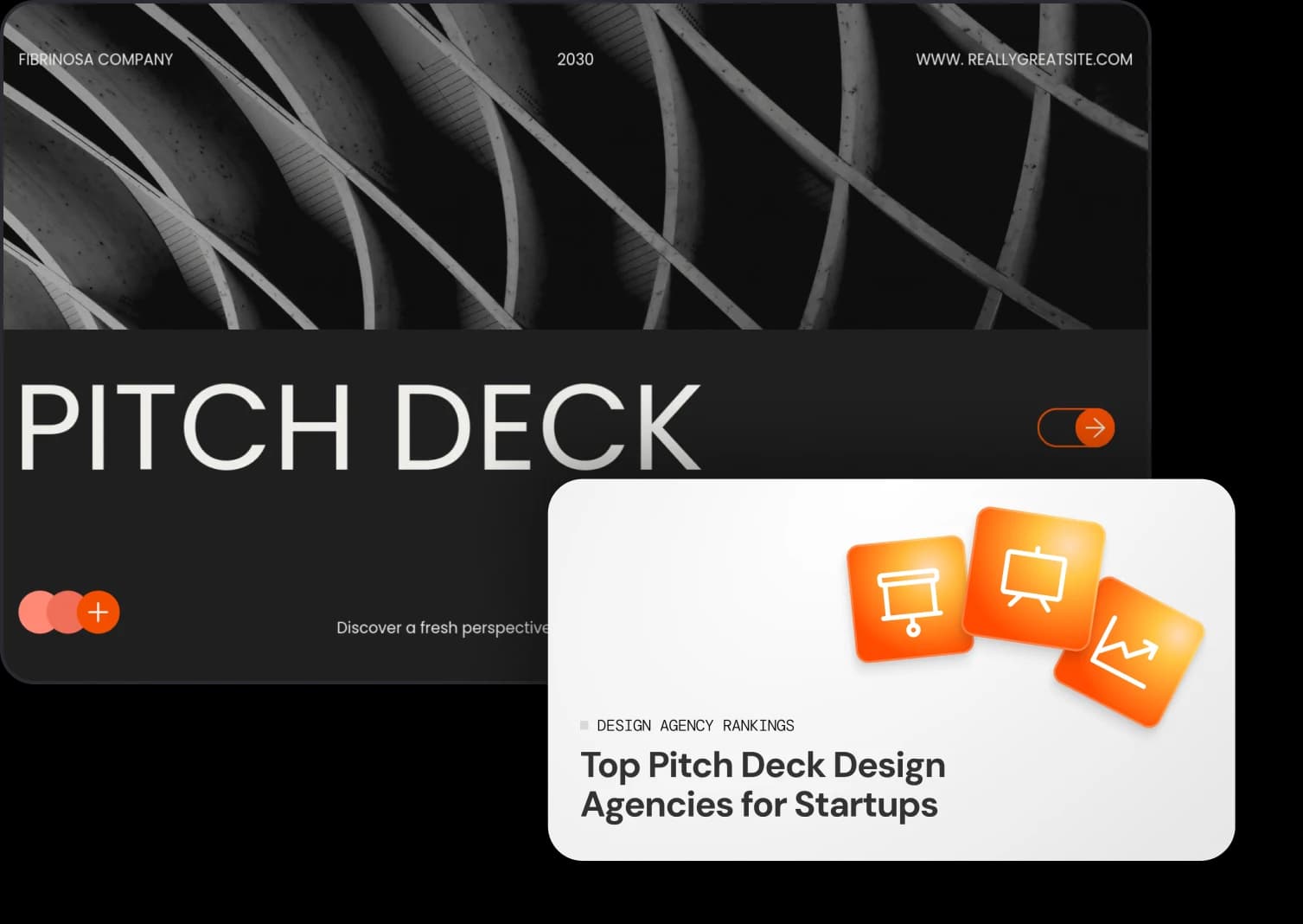 Pitch deck design and a presentation design agency slide