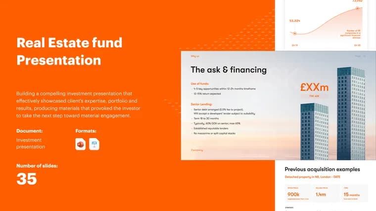 Real estate pitch deck slide design by Pitchfound